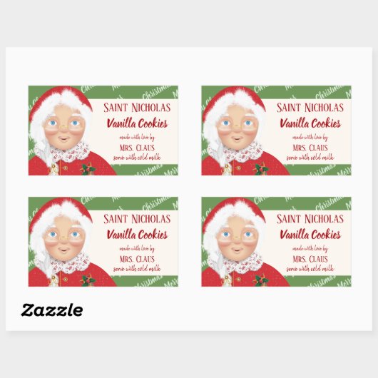 Mevrouw Claus Kerstfeestdag Gift Rechthoekige Sticker (Vel)