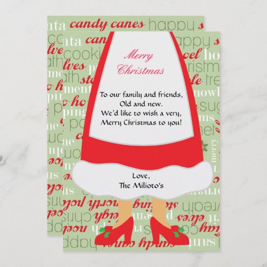 Mevrouw Claus kerstkaart (Voorkant / Achterkant)