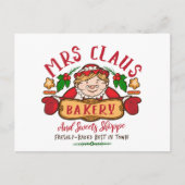 Mevrouw Claus Kerstmis, bakkerij Noordpool Feestdagenkaart (Voorkant)