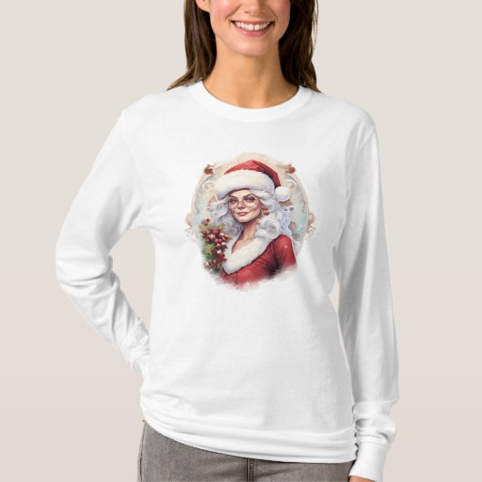  mevrouw Claus Kerstmis T-shirt (Voorkant)