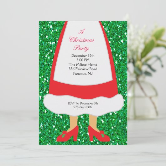 Mevrouw Claus Kerstparty Kaart (Staand voorkant)