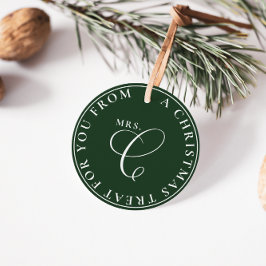 Mevrouw Claus Kersttraktatie Groene Kerstmis Bedankjes Labels