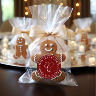 Mevrouw Claus Kersttraktatie Rode Kerstmis Ronde Sticker