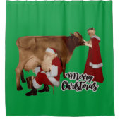 mevrouw claus koe , mevrouw kerry kerst santa douchegordijn (Voorkant)