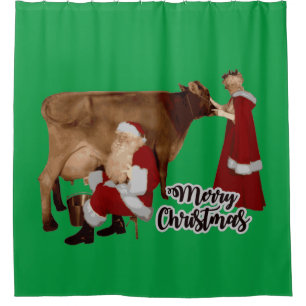 mevrouw claus koe , mevrouw kerry kerst santa douchegordijn
