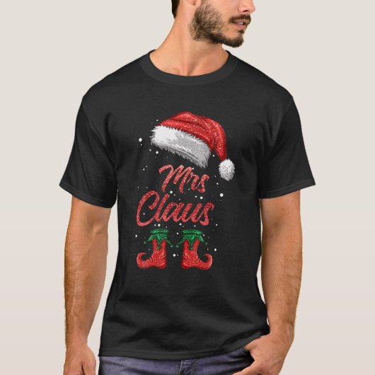 Mevrouw Claus Matching Family Merry Kerstkerstkers T-shirt (Voorkant)