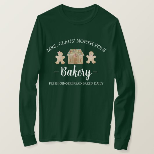 Mevrouw Claus North Pole Gingerbrood Kerst van bak T-shirt (Design voorkant)