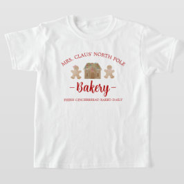 Mevrouw Claus North Pole Gingerbrood Kerst van bak T-shirt