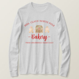 Mevrouw Claus North Pole Gingerbrood Kerst van bak T-shirt