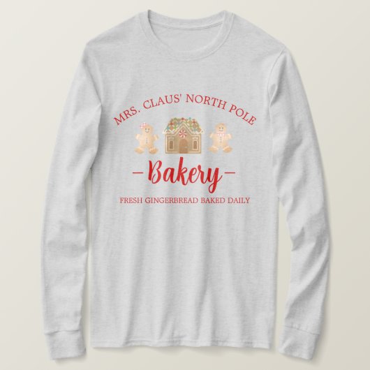 Mevrouw Claus North Pole Gingerbrood Kerst van bak T-shirt (Design voorkant)