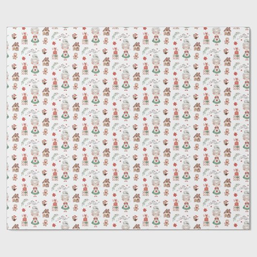 Mevrouw Claus North Pole Wrapping Paper Cadeaupapier (Vlak)