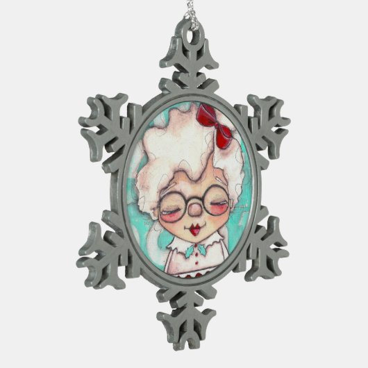 Mevrouw Claus - Pewter Snowflake Ornament (Links)