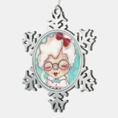 Mevrouw Claus - Pewter Snowflake Ornament (Rechts)