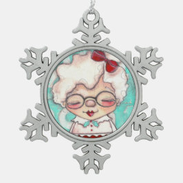 Mevrouw Claus - Pewter Snowflake Ornament