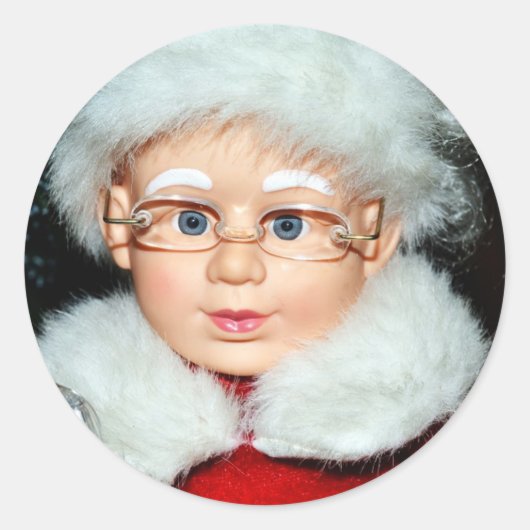 Mevrouw Claus Ronde Sticker (Voorkant)