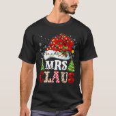 Mevrouw Claus Santa Lights kerstrode kerstparen T-shirt (Voorkant)