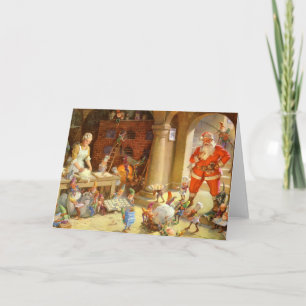 Mevrouw Claus & Santas Elves bakken kerstkoekjes Feestdagen Kaart