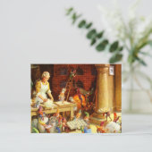 Mevrouw Claus & Santa's Elves bakken kerstkoekjes Feestdagenkaart (Staand voorkant)