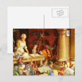 Mevrouw Claus & Santa's Elves bakken kerstkoekjes Feestdagenkaart (Voorkant / Achterkant)