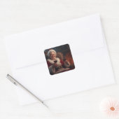Mevrouw Claus wijnstickers Vierkante Sticker (Envelop)