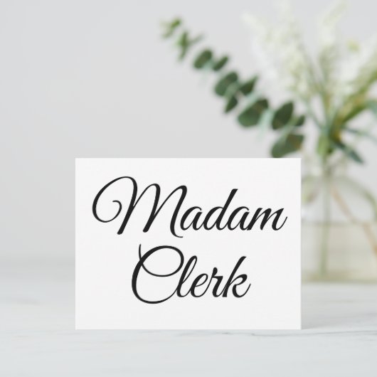 Mevrouw Clerk Briefkaart (Staand voorkant)