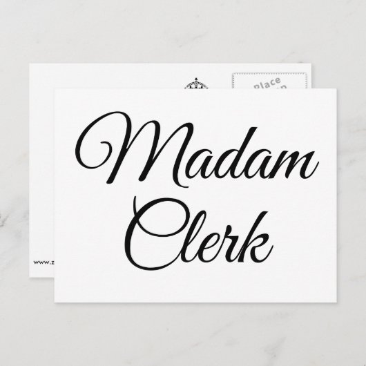 Mevrouw Clerk Briefkaart (Voorkant / Achterkant)