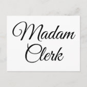 Mevrouw Clerk Briefkaart (Voorkant)