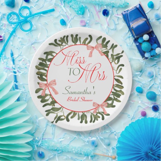 Mevrouw Coquette Mistletoe Bruidsborrel Papieren Bordje (Feest)