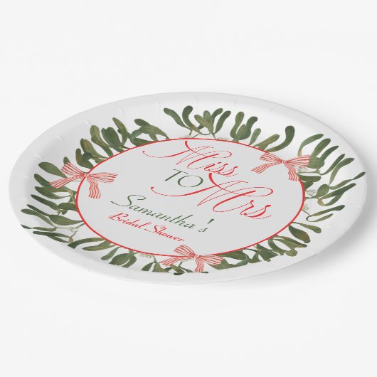 Mevrouw Coquette Mistletoe Bruidsmeisjesfeestje Papieren Bordje (Gekanteld)