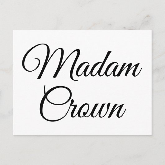 Mevrouw Crown Briefkaart (Voorkant)