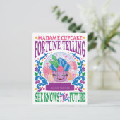 Mevrouw Cupcake Fortune Telling Briefkaart (Staand voorkant)
