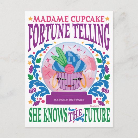Mevrouw Cupcake Fortune Telling Briefkaart (Voorkant)