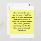 Mevrouw Curie citaat Briefkaart (Voorkant / Achterkant)