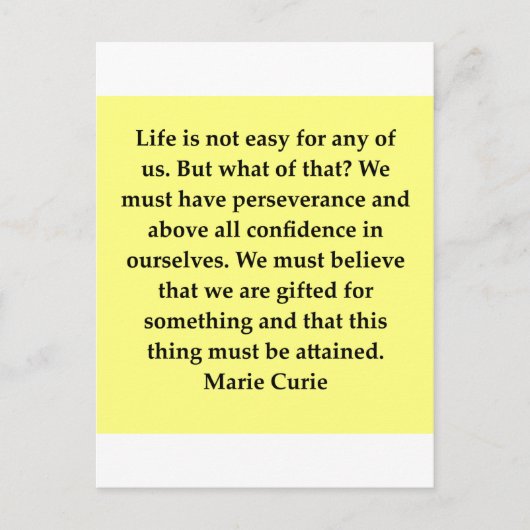 Mevrouw Curie citaat Briefkaart (Voorkant)