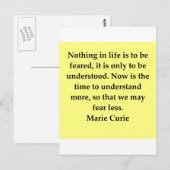 Mevrouw Curie citaat Briefkaart (Voorkant / Achterkant)