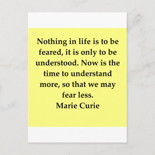 Mevrouw Curie citaat Briefkaart (Voorkant)
