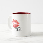 Mevrouw de mok - met rode lippenstift (Voorkant links)