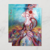 Mevrouw de POMPADOUR , Chique goud verkleedfeestje Kaart (Voorkant / Achterkant)