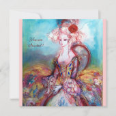 Mevrouw de POMPADOUR , Chique goudkleurig verkleed Kaart (Voorkant)