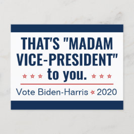 Mevrouw de vice-President Kamala Harris Biden 2020 Briefkaart