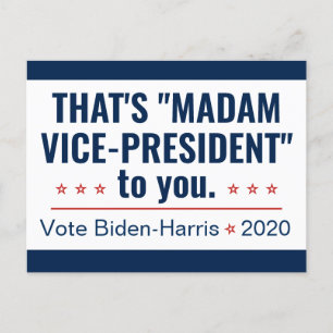Mevrouw de vice-President Kamala Harris Biden 2020 Briefkaart