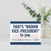 Mevrouw de vice-President Kamala Harris Biden 2020 Briefkaart (Staand voorkant)