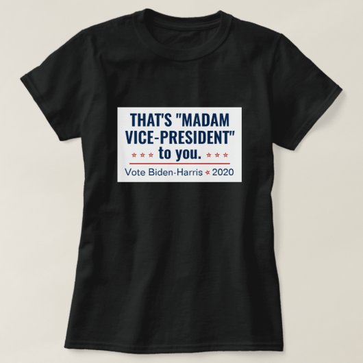 Mevrouw de vice-President Kamala Harris Biden 2020 T-shirt (Design voorkant)