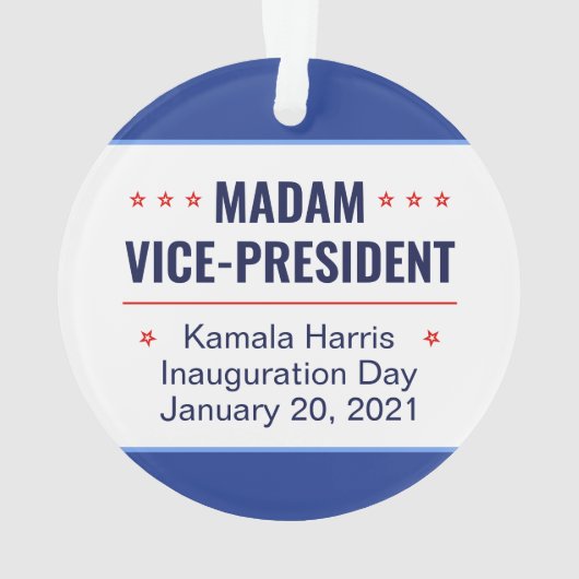 Mevrouw de vice-President Kamala Harris Inaugurati Ornament (achterkant)
