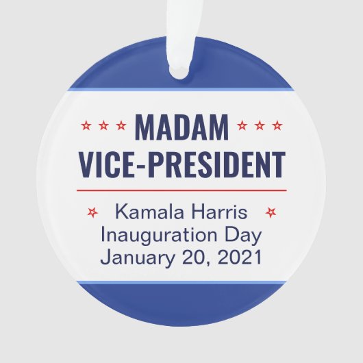 Mevrouw de vice-President Kamala Harris Inaugurati Ornament (voorkant)