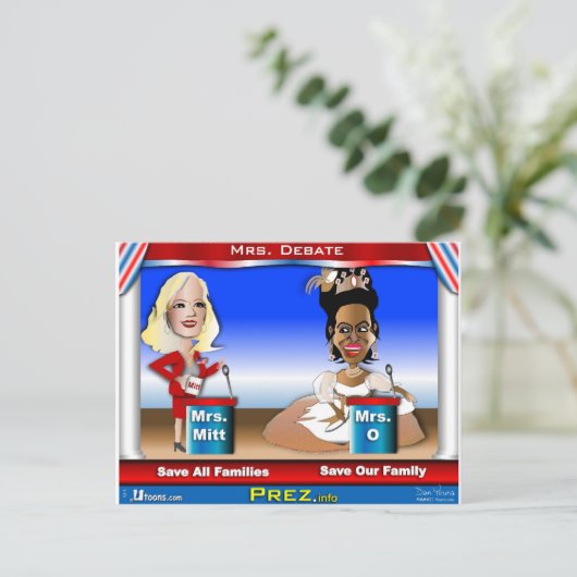 Mevrouw Debate Briefkaart (Staand voorkant)