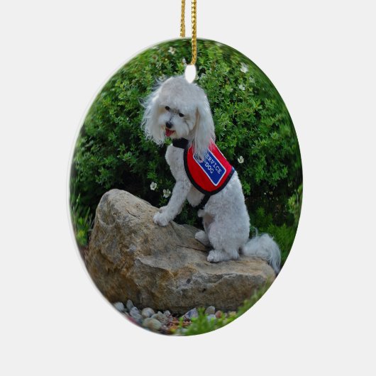 mevrouw Dolly MaltiPoo Keramisch Ornament (Rechts)