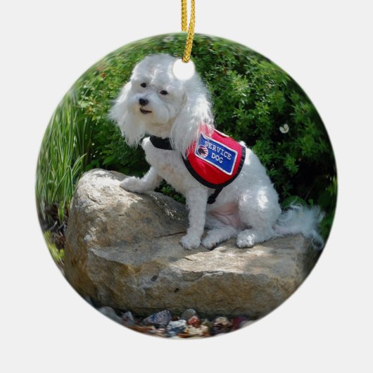 mevrouw Dolly MaltiPoo Keramisch Ornament (Voorkant)