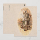 Mevrouw Dormouse Knitting Briefkaart (Voorkant / Achterkant)