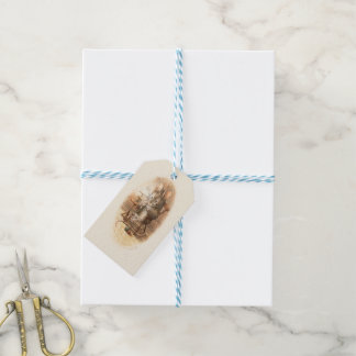 Mevrouw Dormouse Knitting Cadeaulabel